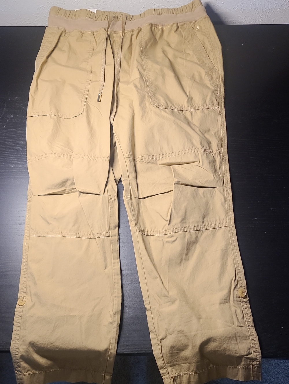 Nautica Women's Cargo Drawstring Pants in Khaki/Tan
